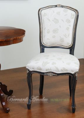 SE09 L2 Two-tone lacquered Parisian chair with upholstered seat and back 01
